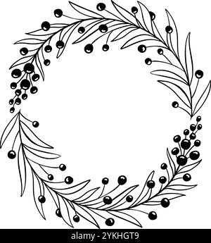 Bordures florales et séparateurs. Élégants cadres décoratifs de plantes vertes et séparateurs ornementaux monogramme pour carte d'invitation de mariage. Icône Vector isolé Illustration de Vecteur