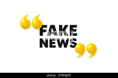 Fausse étiquette de nouvelles. Affiche de journal médiatique. guillemets 3d. Vecteur Illustration de Vecteur