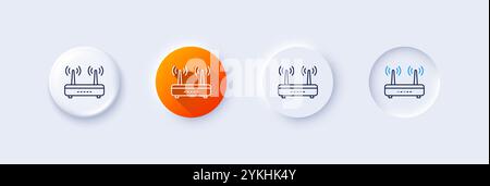 Icône de ligne du routeur WiFi. Panneau de composant d'ordinateur. Symbole Internet. Icônes de ligne. Vecteur Illustration de Vecteur