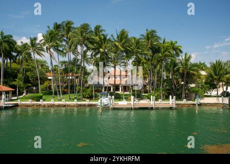 Luxueux manoir de célébrités sur Star Island à Miami FL USA Banque D'Images