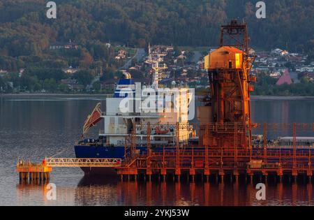 Cargo, rivière Saguenay, la Baie, Saguenay, Québec, Canada Banque D'Images