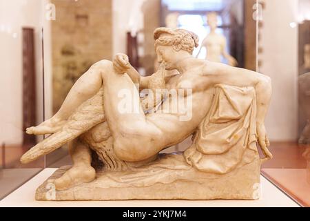 Florence, Italie, 6 janvier 2024 : Léda et le cygne. Ammanati Banque D'Images