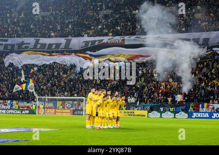 Bucarest, Roumanie. 18 novembre 2024. Équipe de Roumanie lors du match de football de l'UEFA Nations League, League C, Group C2 entre la Roumanie et Chypre le 18 novembre 2024 à l'Arena Nationala de Bucarest, Roumanie - photo Mihnea Tatu/Lightspeed images/DPPI crédit : DPPI Media/Alamy Live News Banque D'Images