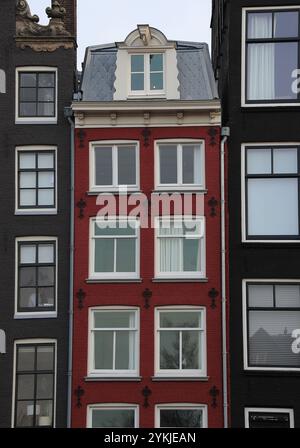Amsterdam Singel canal House Facade, pays-Bas Banque D'Images