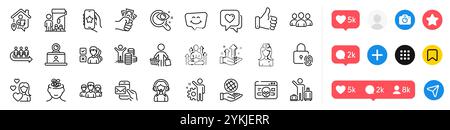 Pack d'icônes infirmière, soutien et anxiété de l'hôpital. Pour l'application Web. Icônes de médias sociaux. Vecteur Illustration de Vecteur