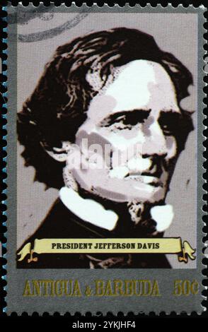 Le président des États-Unis Jefferson Davis sur timbre-poste Banque D'Images