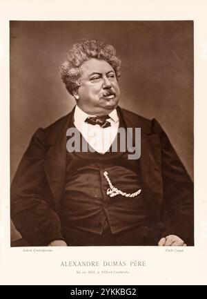 Portrait de l'écrivain français Alexandre Dumas Père (senior), photographie d'archives vintage par Etienne Carjat, vers 1880 Banque D'Images