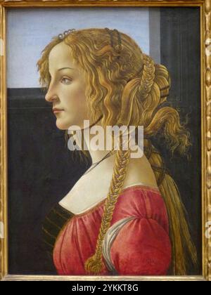 Botticelli - Portrait d'une jeune femme, probablement Simonetta Vespucci. Banque D'Images