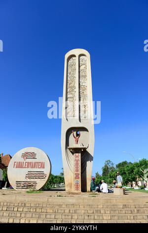 Monument Fahaleovantena à Antsirabe, Madagascar. Banque D'Images