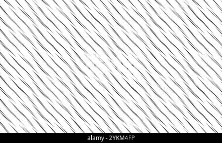 Dessin au trait simple, lignes diagonales de traits noirs fins sur un fond blanc, vecteur, motif simple et sans couture Illustration de Vecteur