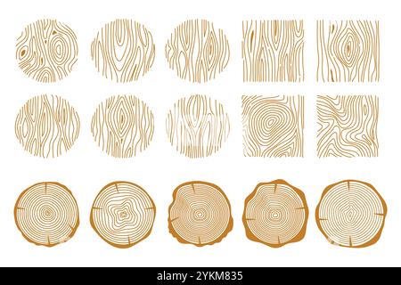 Cernes d'arbres. Texture du bois . Fond d'arbre de cercle abstrait. Illustration de Vecteur