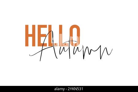 Carte de devis Hello Autumn. Design typographique moderne, simple et minimal. Isolé sur fond blanc Illustration de Vecteur