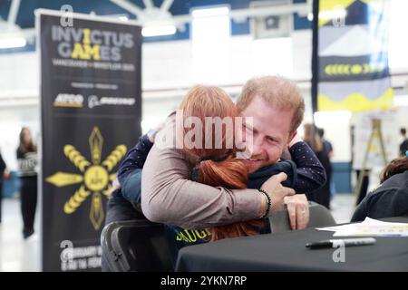 Document photo fourni par Invictus Games du duc de Sussex qui lance un programme scolaire à Vancouver, Canada, avant les Jeux Invictus qui auront lieu à Vancouver et à Whistler en février. Date de la photo : lundi 18 novembre 2024. Banque D'Images