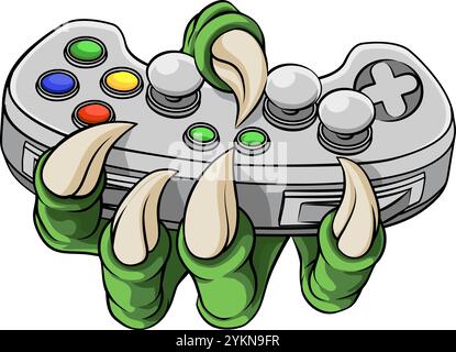 Video Gamer Game Gaming Controller Claw Hand Illustration de Vecteur