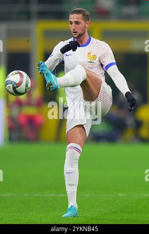 Milan, Italie. 17 novembre 2024. Le Français adrien Rabiot lors du match de football de l'UEFA Nations League entre l'Italie et la France au stade San Siro de Milan, dans le nord de l'Italie - dimanche 17 novembre 2024. Sport - Soccer . (Photo de Spada/LaPresse) crédit : LaPresse/Alamy Live News Banque D'Images