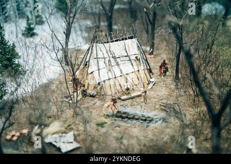 Une miniature de la vie des Indiens du Canada. Photo de haute qualité Banque D'Images