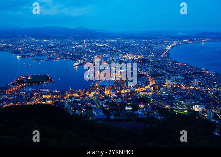 Vue de nuit depuis le mont Hakodate Banque D'Images