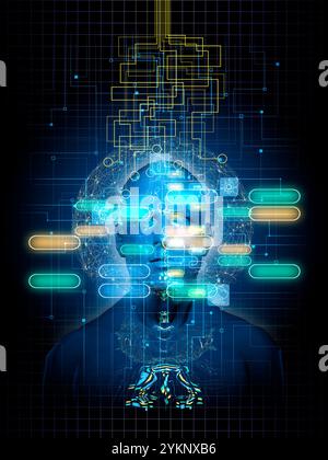Image de robot commandée PAR IA Banque D'Images