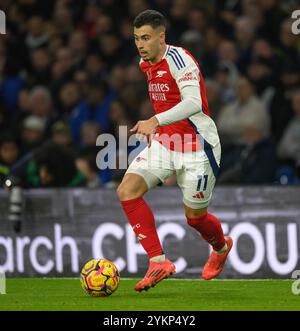 Londres, Royaume-Uni. 10 novembre 2024. Chelsea v Arsenal - premier League - Stamford Bridge - Londres. Gabriel Martinelli en action. Crédit photo : Mark pain / Alamy Live News Banque D'Images