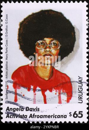 La militante politique marxiste et féministe Angela Davis sur timbre-poste Banque D'Images