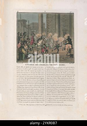 Arrivée de Charles VIII, le sympathique et Courtly, à Rome. Gravure de 1792 Banque D'Images