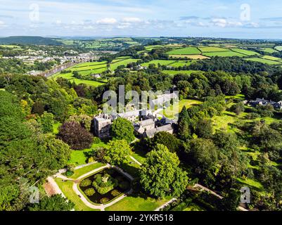 Cotehele d'un drone, Calstock, River Tamar Valley, Cornwall, Angleterre Banque D'Images