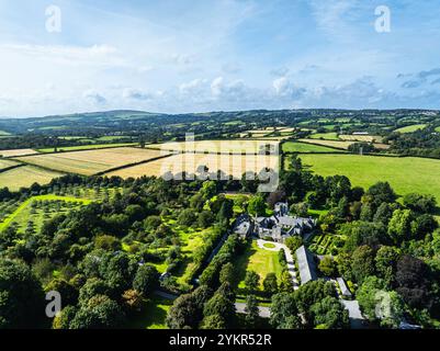 Cotehele d'un drone, Calstock, River Tamar Valley, Cornwall, Angleterre Banque D'Images