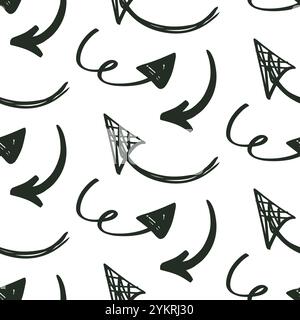 Scrapbook Arrows Seamless Pattern Cute Background Illustration de Vecteur