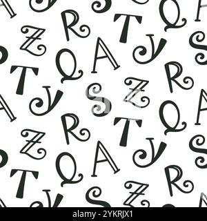 Lettres de scrapbook ABC Seamless Pattern arrière-plan Illustration de Vecteur
