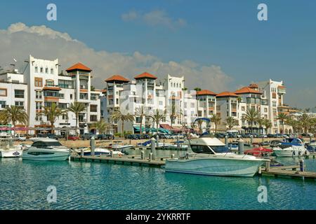 Le port de plaisance public d'Agadir dans la province de Souss-Massa, sud-ouest du Maroc, Afrique. Banque D'Images