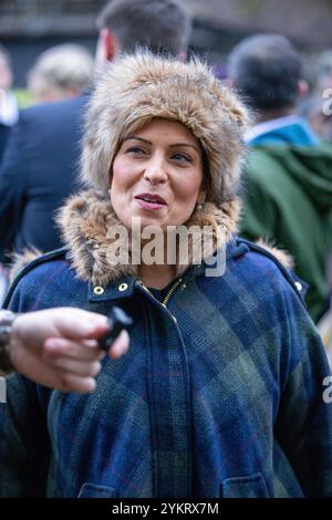 Londres, Angleterre, Royaume-Uni. 19 novembre 2024 interview de priti patel sur College Green Westminster crédit : Richard Lincoln/Alamy Live News Banque D'Images