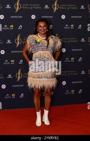 Melbourne, Australie. 18 novembre 2024. Nova Peris assiste au tapis rouge pour le dîner de gala d'induction et de remise des prix du Sport Australia Hall of Fame au Crown palladium de Melbourne. (Photo de Alexander Bogatyrev/SOPA images/SIPA USA) crédit : SIPA USA/Alamy Live News Banque D'Images