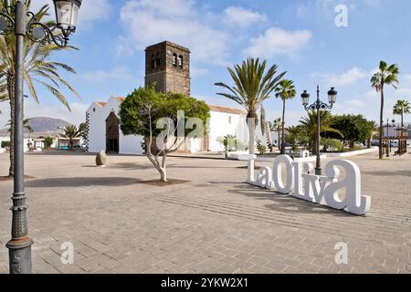 L'église à La Oliva, Fuerteventura, Îles Canaries Banque D'Images