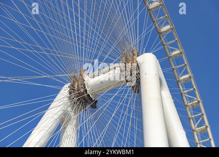 Une photo en gros plan du mécanisme de grande roue Ain Dubai Banque D'Images