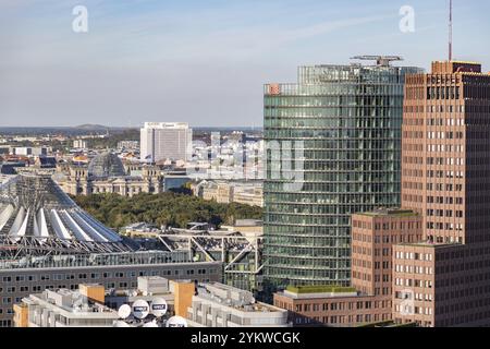 Une photo de la Potsdamer Platz vue d'en haut Banque D'Images