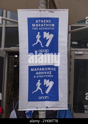 Une photo de la bannière du Marathon d'Athènes, l'Authentic 2022 Banque D'Images