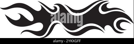 Autocollant de moto et de voiture de silhouette de flamme tribale. Illustration vectorielle Illustration de Vecteur