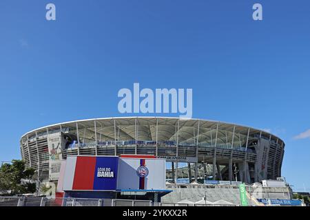 19 novembre 2024 : Salvador, Brésil ; vue générale du stade Arena fonte Nova avant le match entre le Brésil et l'Uruguay pour la 12ème manche des qualifications FIFA 2026, au stade Arena fonte Nova Banque D'Images