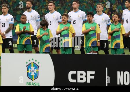 Salvador, Brésil. 19 novembre 2024. Match entre le Brésil et l'Uruguay, valable pour les qualifications à la Coupe du monde 2026, ce mardi (29) à l'Arena fonte Nova, à Salvador/BA. Crédit : Laura Lopes/FotoArena/Alamy Live News Banque D'Images