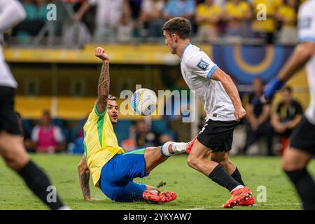 Salvador, Brésil. 20 novembre 2024. SALVADOR, BRÉSIL - 19 NOVEMBRE : Bruno Guimarães du Brésil lors du match de qualification pour la Coupe du monde entre le Brésil et l'Uruguay au stade fonte Nova Arena le 20 novembre 2024 à Salvador, Brésil. (Richard Callis/SPP) crédit : photo de presse sportive SPP. /Alamy Live News Banque D'Images