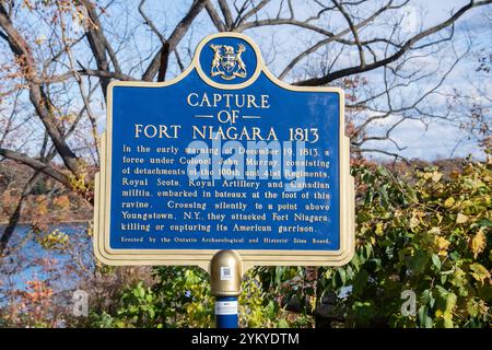 Capture de la plaque du fort Niagara à Niagara-on-the-Lake, Ontario, Canada Banque D'Images