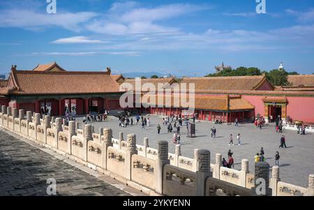 Pékin, Chine - 22 octobre 2024 : à l'intérieur de la Cité interdite. Un point de repère important et une destination de voyage. Banque D'Images