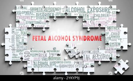 Le syndrome d'alcoolisme foetal est un sujet complexe, lié à d'autres sujets importants. Banque D'Images