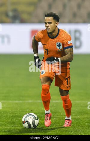 Zenica, Bosnie-Herzégovine. 19 novembre 2024. Zenica, 19-11-2024. Stade Bilino Polje. UEFA Nations League saison 2024/2025. Bosnie-Herzégovine - pays-Bas. Joueur néerlandais Justin Kluivert. Crédit : Pro Shots/Alamy Live News Banque D'Images