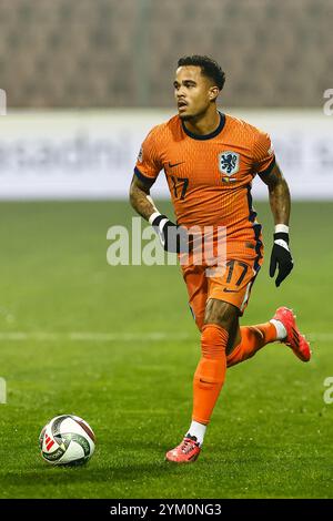 Zenica, Bosnie-Herzégovine. 19 novembre 2024. Zenica, 19-11-2024. Stade Bilino Polje. UEFA Nations League saison 2024/2025. Bosnie-Herzégovine - pays-Bas. Joueur néerlandais Justin Kluivert. Crédit : Pro Shots/Alamy Live News Banque D'Images