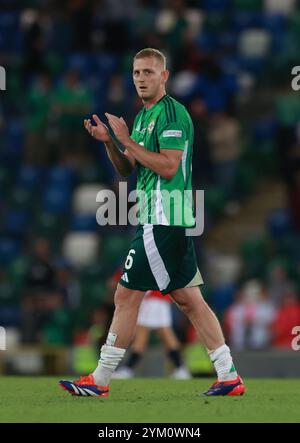 Photo du dossier datée du 05-09-2024 de George Saville d'Irlande du Nord qui attend avec impatience un avenir radieux pour l'Irlande du Nord après leur campagne de la Ligue des Nations s'est terminée par une promotion au deuxième rang du football européen. Date d'émission : mercredi 20 novembre 2024. Banque D'Images