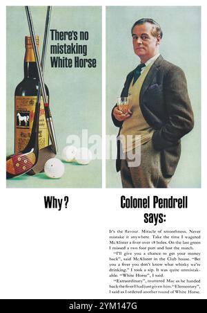 1962 publicité britannique pour White Horse Scotch Whisky. Banque D'Images