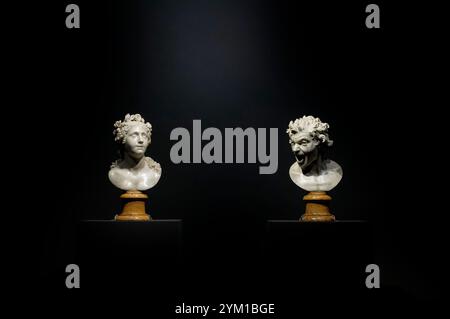 Les sculptures 'Damned Soul' (R) et 'Blessed Soul' (l), du sculpteur et architecte italien Gian Lorenzo Bernini Banque D'Images