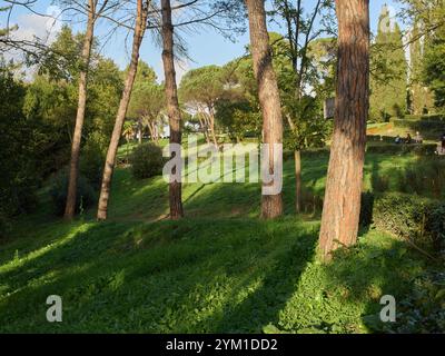 Villa Ada parc de la ville de Rome à l'automne, Italie Banque D'Images