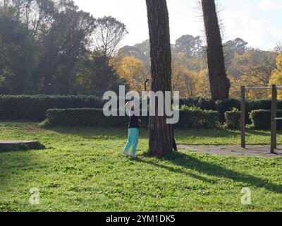 Villa Ada parc de la ville de Rome à l'automne, Italie Banque D'Images